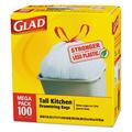 Clorox 78526 CPC 13 gal Glad Tall Kitchen Drawstring Trash Bags, White, 400PK 78526  CPC